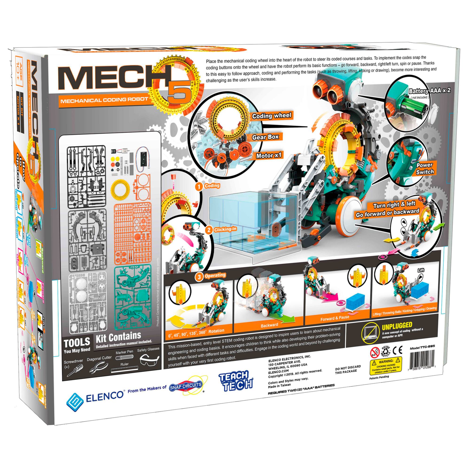 Elenco® TEACH TECH™ Mech-5 Mechanical Coding Robot
